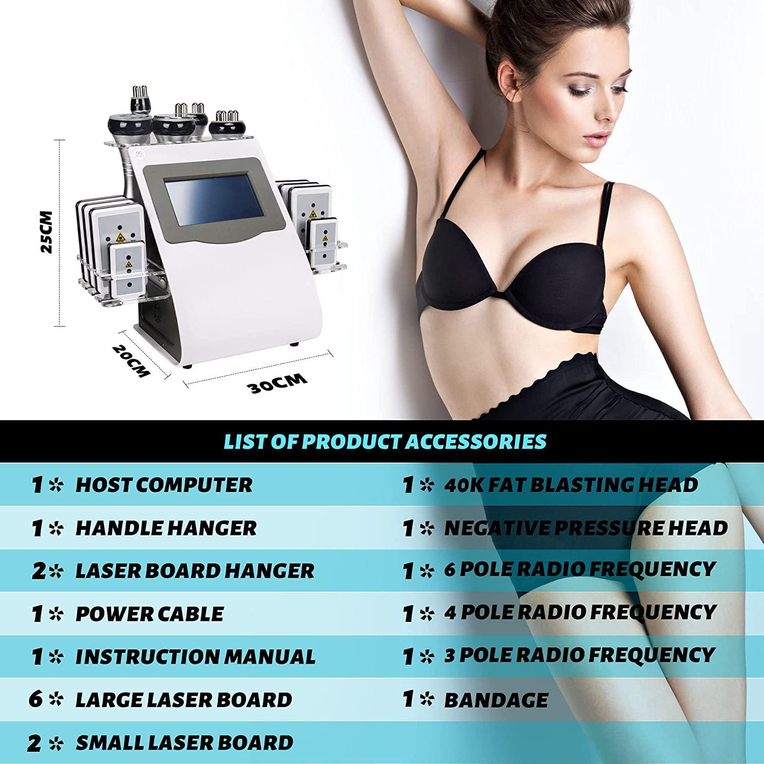 Cavitation Machine, Body Sculpting Machine, Body Machine Professional Beauty Equipment for Home Salon Use 110V Skin Care Tool for Face, Arm, Waist, Belly, Leg - Image 6